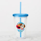 Sesamstraat | Elmo & Tango Badge Acryl Drinkbeker (Voorkant)