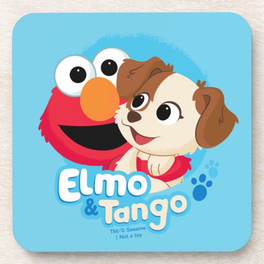 Sesamstraat | Elmo & Tango Badge Bier Onderzetter (Voorkant)
