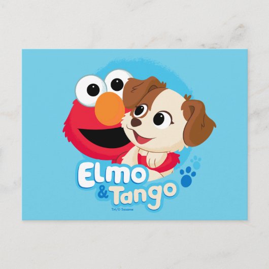 Sesamstraat | Elmo & Tango Badge Briefkaart (Voorkant)