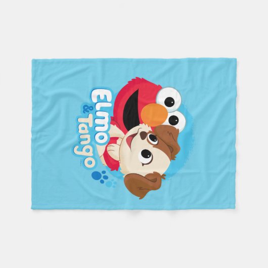 Sesamstraat | Elmo & Tango Badge Fleece Deken (Voorkant (Horizontaal))