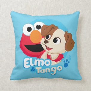 Sesamstraat Elmo & Tango Badge Kussen