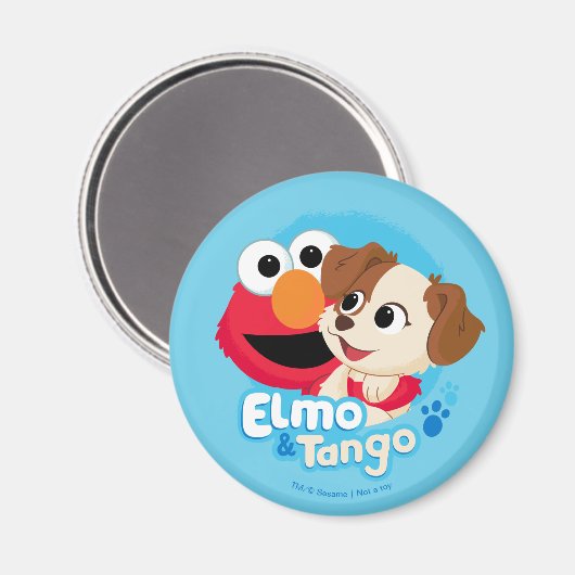 Sesamstraat | Elmo & Tango Badge Magneet (Voorkant / Achterkant)