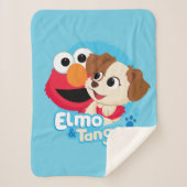 Sesamstraat | Elmo & Tango Badge Sherpa Deken (Voorkant)