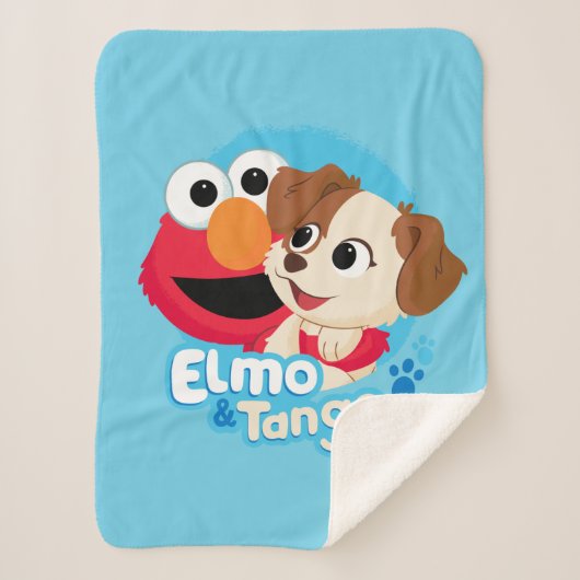 Sesamstraat | Elmo & Tango Badge Sherpa Deken (Voorkant)