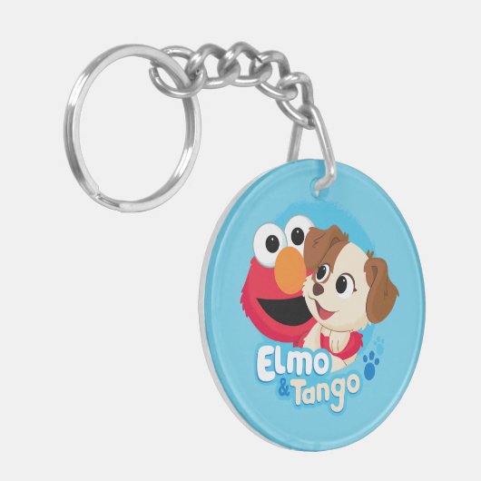Sesamstraat | Elmo & Tango Badge Sleutelhanger (Voorkant Links)