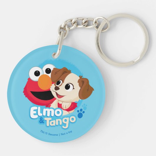 Sesamstraat | Elmo & Tango Badge Sleutelhanger (Achterkant)