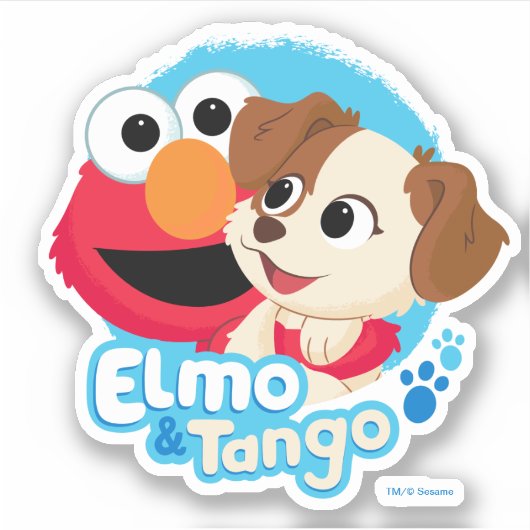 Sesamstraat | Elmo & Tango Badge Sticker (Voorkant)