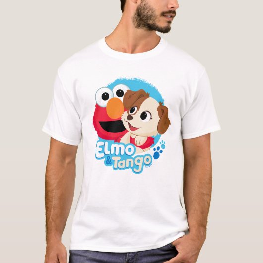 Sesamstraat | Elmo & Tango Badge T-shirt (Voorkant)