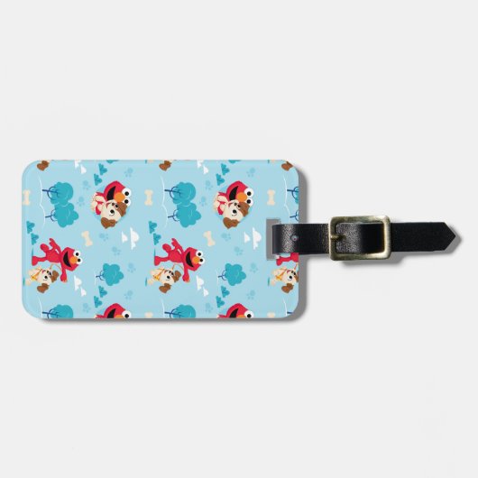 Sesamstraat | Elmo & Tango Pattern Bagagelabel (Voorkant horizontaal)