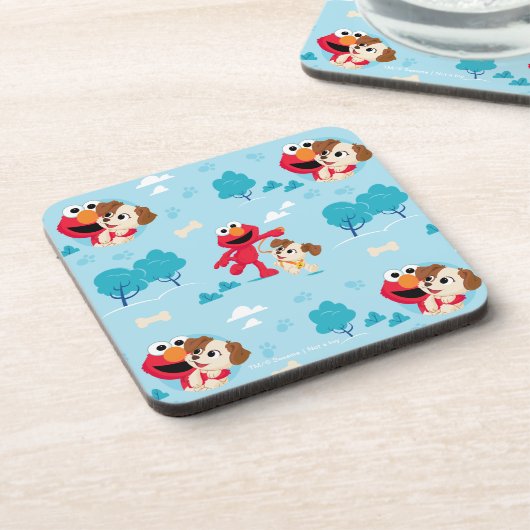 Sesamstraat | Elmo & Tango Pattern Bier Onderzetter (Linkerzijde)