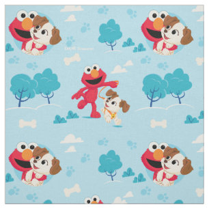 Sesamstraat   Elmo & Tango Pattern Stof