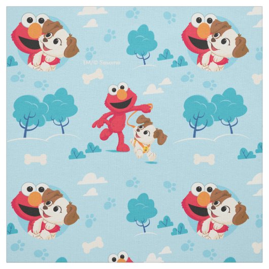 Sesamstraat | Elmo & Tango Pattern Stof (Swatch)