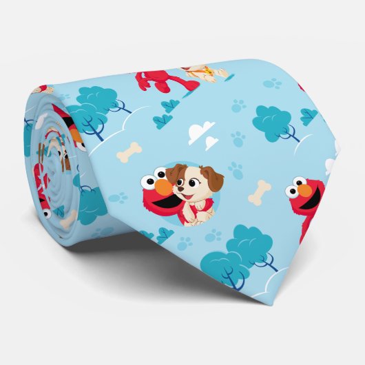 Sesamstraat | Elmo & Tango Pattern Stropdas (Opgerold)