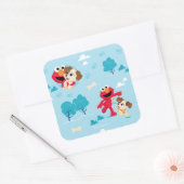 Sesamstraat | Elmo & Tango Pattern Vierkante Sticker (Envelop)
