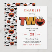 Sesamstraat | Elmo - Tweede verjaardag Kaart (Voorkant / Achterkant)