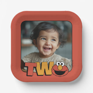 Sesamstraat   Elmo - Tweede verjaardag Papieren Bordje