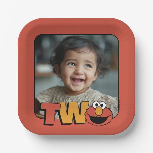 Sesamstraat | Elmo - Tweede verjaardag Papieren Bordje (Voorkant)