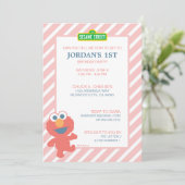 Sesamstraat | Elmo - uitnodiging van Baby Birthday (Staand voorkant)