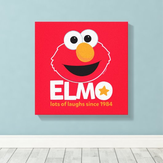 Sesamstraat | Elmo Veel Lachen Sinds 1984 Canvas Afdruk (Insitu (Houten vloer))