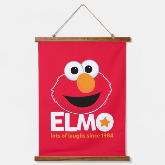 Sesamstraat | Elmo Veel Lachen Sinds 1984 Hangend Wandkleed (Voorkant)
