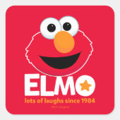 Sesamstraat | Elmo Veel Lachen Sinds 1984 Vierkante Sticker (Voorkant)