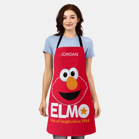 Sesamstraat | Elmo Veel Lachen Voeg Jouw namen toe Schort (Gedragen)