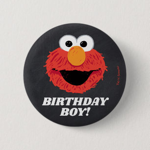 Sesamstraat Elmo Verjaardag Chalkboard Boy Ronde Button 5,7 Cm