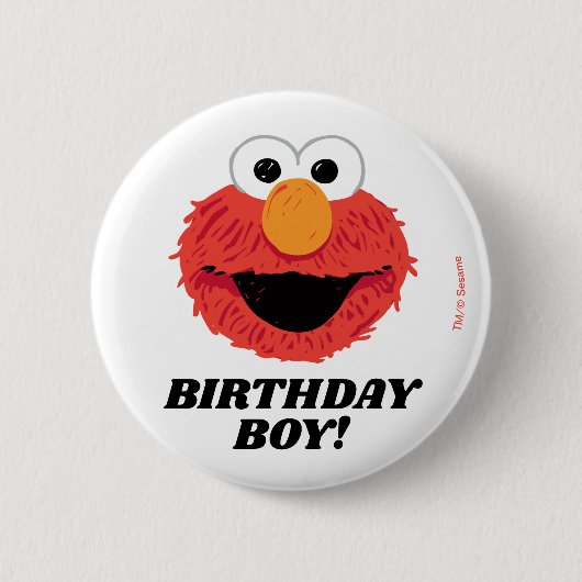 Sesamstraat | Elmo Verjaardag Chalkboard Boy Ronde Button 5,7 Cm (Voorkant)
