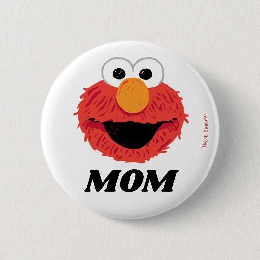 Sesamstraat | Elmo Verjaardag Chalkboard Moeder Ronde Button 5,7 Cm (Voorkant)