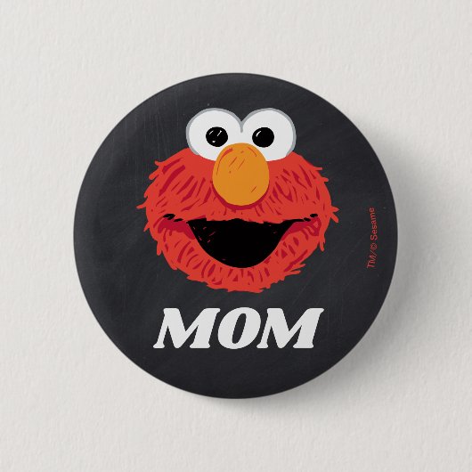 Sesamstraat | Elmo Verjaardag Chalkboard Moeder Ronde Button 5,7 Cm (Voorkant)