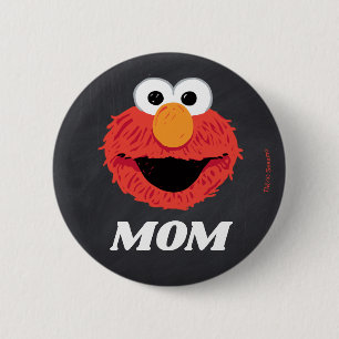 Sesamstraat   Elmo Verjaardag Chalkboard Moeder Ronde Button 5,7 Cm