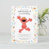 Sesamstraat Elmo | Verjaardag van kleurpotlood Kaart (Staand voorkant)
