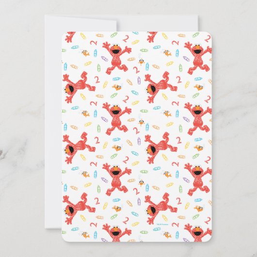 Sesamstraat Elmo | Verjaardag van kleurpotlood Kaart (Achterkant)