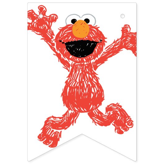 Sesamstraat Elmo | Verjaardag van kleurpotlood Vlaggetjes (Eerste vlag)