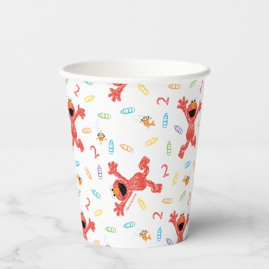 Sesamstraat Elmo | Verjaardagskrayon Papieren Bekers (Achterkant)