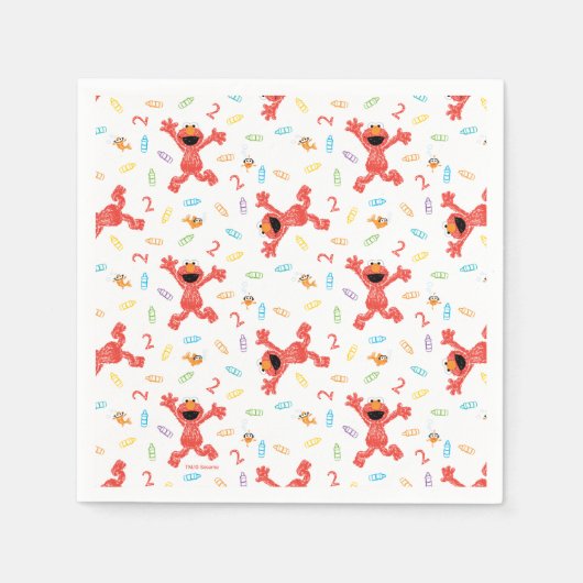 Sesamstraat Elmo | Verjaardagskrayon Servet (Voorkant)