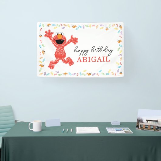 Sesamstraat Elmo | Verjaardagskrayon Spandoek (Beurs)