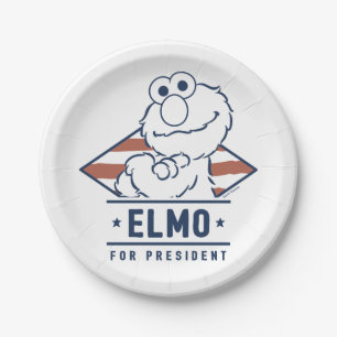 Sesamstraat    Elmo voor President Papieren Bordje