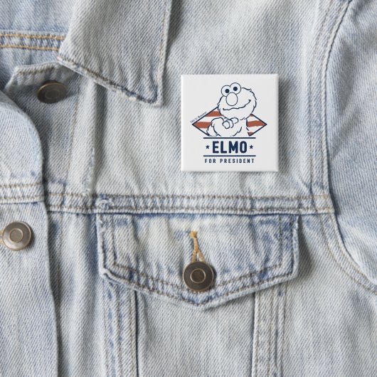 Sesamstraat |  Elmo voor President Vierkante Button 5,1 Cm (In situ)