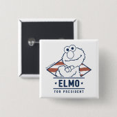 Sesamstraat |  Elmo voor President Vierkante Button 5,1 Cm (Voorkant /achterkant)