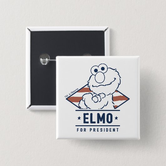 Sesamstraat | Elmo voor President Vierkante Button 5,1 Cm (Voorkant /achterkant)