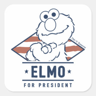 Sesamstraat Elmo voor President Vierkante Sticker