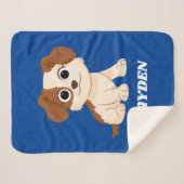 Sesamstraat | Elmo's Puppy Tango | Jouw namen toev Sherpa Deken (Voorkant (horizontaal))