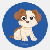 Sesamstraat | Elmo's Puppy Tango Ronde Sticker (Voorkant)