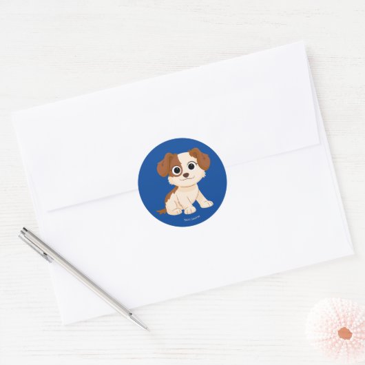 Sesamstraat | Elmo's Puppy Tango Ronde Sticker (Envelop)