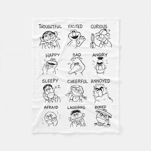 Sesamstraat | Emoties en gevoelens Fleece Deken (Voorkant)
