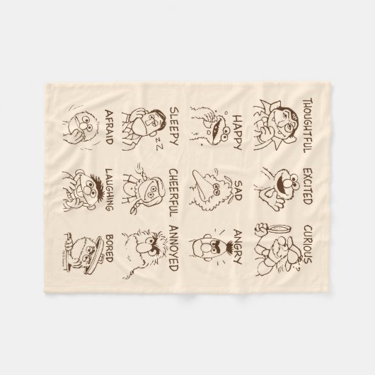Sesamstraat | Emoties en gevoelens Fleece Deken (Voorkant (Horizontaal))
