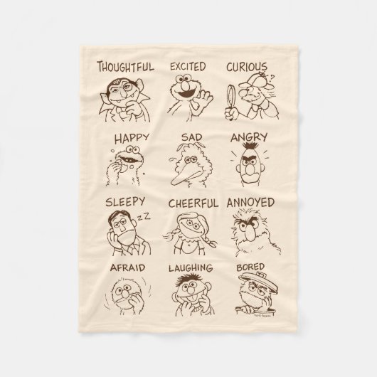Sesamstraat | Emoties en gevoelens Fleece Deken (Voorkant)