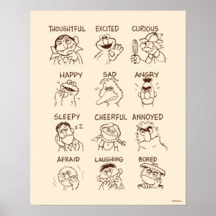 Sesamstraat Emoties en gevoelens Poster