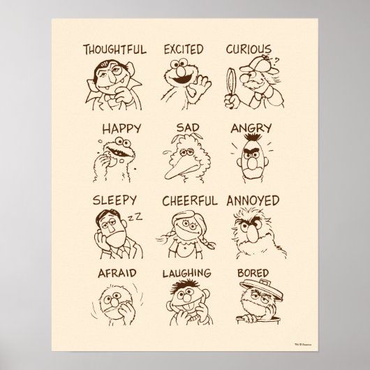Sesamstraat | Emoties en gevoelens Poster (Voorkant)